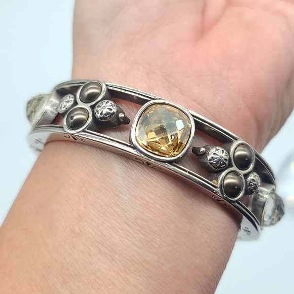 Brighton "SELENE" Hinged Cuff with Magnetic Clasp and Swarovski Crystals - Picture 11 of 13